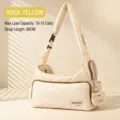 Canvas pet carrier bag in Luoke yellow with cute bear pendant, portable crossbody pet bag. - Creamy Yellow Bear