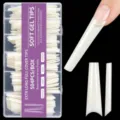 Extra Lange Doorzichtige Soft Gel Nagelips 504 Stuks Doos Volledige Dekking XXXL Kunstnagels - Verlengde Vierkante Nagel Tips (01) / 504 Stuks / Natuurlijke Kleur
