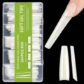 Extra Lange Transparante Soft Gel Nageltips 504 Stuks Doos Volledige Dekking Nepnagels - Verlengde Franse Coffin Nagel Tips (10) / 504 Stuks / Natuurlijke Kleur