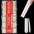 Extra lange transparante soft gel nagel tips in 504 stuks doos volledige cover nep nagels. - 3X Pijp Nagel Tips (03) / 504 Stuks / Natuurlijke Kleur