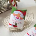 Scatola regalo cuscino natalizio con design di Babbo Natale, ideale per dolci e biscotti festivi. - Scatola Singola Spedita Piatta / Babbo Natale