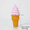Simulation ice cream cone model dessert shop display prop fake soft serve cone cream - Flat-Bottom Ice Cream / Purple