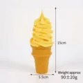 Artificial ice cream cone model simulation dessert shop display prop fake soft serve - Flat-Bottom Ice Cream / Dark Yellow