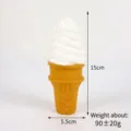 Artificial ice cream cone model simulation dessert shop display prop fake soft serve cone cream - Flat-Bottom Ice Cream / Pure White