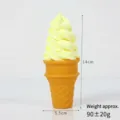 Fake ice cream cone model dessert shop display prop simulation cream ice cream light color SKU - Flat-Bottom Ice Cream / Light Yellow