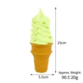 Simulated ice cream cone model, fake dessert display prop, light green cream waffle cone. - Flat-Bottom Ice Cream / Fluorescent Green