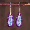 Boucles d'oreilles pendantes en jaspe impérial naturel vintage avec crochet élégant. - Style Goutte Vintage en Pierre Naturelle (ER1025-29)