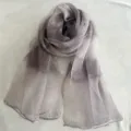 Gradient Silk Scarf Women Lightweight Long Scarf Elegant Grey Versatile Shawl Wrap - Gray Purple Taro