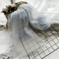 Elegant gradient silk scarf for women, lightweight and versatile long shawl for spring. - Light Blue