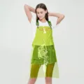 Transparent green TPU waterproof apron for kitchen, salon and car wash, durable and adjustable style. - Green