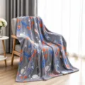 Cómoda manta de franela luminosa con diseño de cohete espacial, suave y acogedora para ti. - Cohete Espacial / 100*150cm