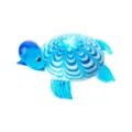 Blue glass sea turtle figurine miniature cute animal desktop decoration for fish tank. - Lake Blue Miniature Simulation Turtle / 66.5x68.5x21.5mm / Lake Blue