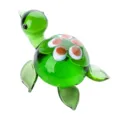 Green glass turtle figurine miniature cute animal ornament for desktop fish tank micro landscape - Green Miniature Simulation Turtle / 68x54x45mm / Green