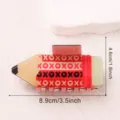 Cute pencil shape hair claw clip with XOXO pattern, unique resin hair accessory for daily use. - XOXO Print Style (D17-4-3)