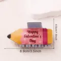 Cute pencil shaped hair claw clip for women girls, funny cartoon hair accessories, 8.9cm - Pink Yellow Festival Style (D17-4-6)
