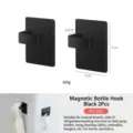 Crochet aimanté noir pour réfrigérateur lot de deux support mural cuisine accessoire utile. - Crochet de Bouteille(4161B) / 2 Pièces/Ensemble / Noir