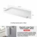 Porte-essuie-tout magnétique pour réfrigérateur, étagère de cuisine blanche pratique. - Grand Crochet en Fer(5552) / 1 Pièce / Blanc