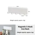 Support magnétique à 5 crochets pour rangement latéral de réfrigérateur, organisateur de cuisine. - Support en Fer à 5 Crochets(4348) / 1 Pièce / Blanc