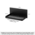Étagère magnétique pour réfrigérateur, support à épices en métal noir, variante de cuisine. - Étagère de Rangement en L(8346B) / 1 Pièce / Noir