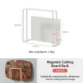 Support de planche à découper magnétique pour rangement côté réfrigérateur cuisine - Support pour Planche à Découper(4645) / 1 Pièce / Blanc