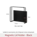 Support de couvercle de casserole magnetique noir etagere murale rangement cuisine orga - Support pour Planche à Découper(4645B) / 1 Pièce / Noir