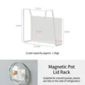 Support magnétique pour couvercle de casserole organisateur mural cuisine blanc rangement - Support pour Couvercle de Casserole(4636) / 1 Pièce / Blanc