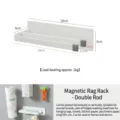 Porte-essuie-tout magnétique pour réfrigérateur double barre étagère de rangement cuisine - Porte-Chiffon à Double Barre(4346) / 1 Pièce / Blanc
