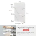 Support de film etirable magnetique a 3 couches pour refrigerateur de cuisine blanc - Support pour Film Étirable à 3 Niveaux(8349) / 1 Pièce / Blanc
