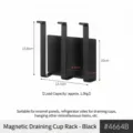 Support de tasse magnétique pour réfrigérateur étagère de rangement cuisine suspendu - Égouttoir à Tasses(4664B) / 1 Pièce / Noir