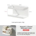 Magnetiko kremasto rafi plagias psygeiou organotes kouzinas metaliko aspro thiki - Διπλό Ράφι Σε Σχήμα L Με Πλαίσιο(8347) / 1 Τεμάχιο / Λευκό