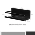 Grandetagere magnetique noire en forme de L pour rangement lateral de refrigerateur de cuisine. - Grande Étagère en L Encadrée à Double Couche(8340B) / 1 Pièce / Noir