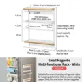 Schéma de spécification de taille et de dimension de l'étagère de rangement latérale de réfrigérateur. - S / Support Suspendu pour Réfrigérateur(5554) / 1 Pièce / Blanc