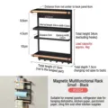 Étagère de rangement magnétique pour réfrigérateur organisateur mural multi-couches - S / Support Suspendu pour Réfrigérateur(5554) / 1 Pièce / Noir