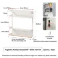 Égouttoir à épices magnétique pour réfrigérateur organisateur de cuisine multicouche avec barre - M / Étagère de Réfrigérateur / 1 Pièce / Blanc