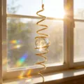 Kristallen zonnevanger 3D spiraalstaart hangende regenboog maker venster decoratie - Nieuwe Spiraal - Goud