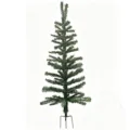 Árbol de Navidad artificial delgado lápiz PVC verde decoración festiva con soporte metal - Estilo Estaca de Jardín 1.2m / Juego de 2 (Sin Adornos)