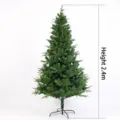 2.4M Árbol de Navidad Artificial Mixto PE PVC 1100 Puntas Árbol de Navidad con Soporte - Estilo Mixto PE 2.4m / Árbol Verde