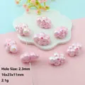 Detailed view of iridescent pink cloud acrylic beads, perfect for DIY jewelry making and crafting. - 16x23mm / Pink