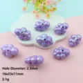 Purple Iridescent Acrylic Cloud Beads for DIY Jewelry Craft Making Size 16x23x11mm - 16x23mm / Purple