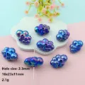 Colorful acrylic cloud shaped loose beads for DIY jewelry making and crafting design accessories - 16x23mm / Sapphire Blue