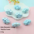 Blue iridescent acrylic cloud beads, 16x23mm straight hole spacer beads for DIY jewelry making crafts. - 16x23mm / Blue