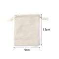 Linen drawstring pouch small burlap gift storage bag 9x12cm eco-friendly fabric package - 9x12cm (Pack of 10) / Solid Color