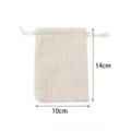 Natural linen drawstring pouch, 10x14cm burlap gift bag for herbs, jewelry and small items. - 10x14cm (10 Pieces/Pack) / Solid Color