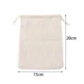 Burlap drawstring pouch linen gift bag with double string closure for party favor storage 15x20cm - 15x20cm (5 Pieces/Pack) / Solid Color