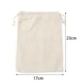 Natural linen drawstring bag beige small burlap pouch gift sachet 17x23cm storage bag - 17x23cm (5 Pieces/Pack) / Solid Color