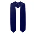 Étole de remise des diplômes en satin bleu marine uni écharpe d'honneur pour cérémonies universitaires. - 152cm / Bleu Marine