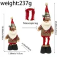 Weihnachten teleskopische Santa Puppe Retro Karo Stoff Desktop Urlaub Dekoration Ornament - Weihnachtsmann-Stil (A2-9)