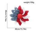 Patriottische jute krans 40cm rood wit blauw ster deur hangende decoratie thuis - Rood Centrum / 40CM