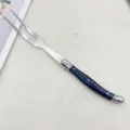 Stainless steel carving fork with black plastic handle for western dining, BBQ, and meat cutting. - Steak Fork / Black