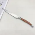 Couteau de table en acier inoxydable avec manche imitation bois, lame tranchante pour viande. - Couteau à Steak / Grain de Bois